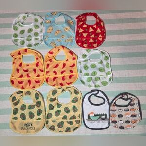 Unisex Baby Bib Set Lot Of 10